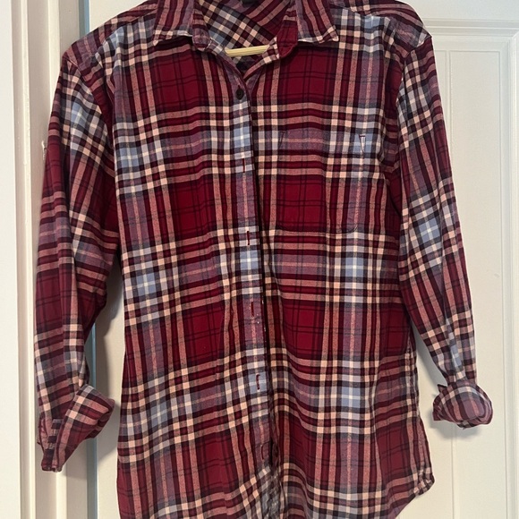 Eddie Bauer Women's Red and Blue Plaid Shirt - Picture 1 of 2